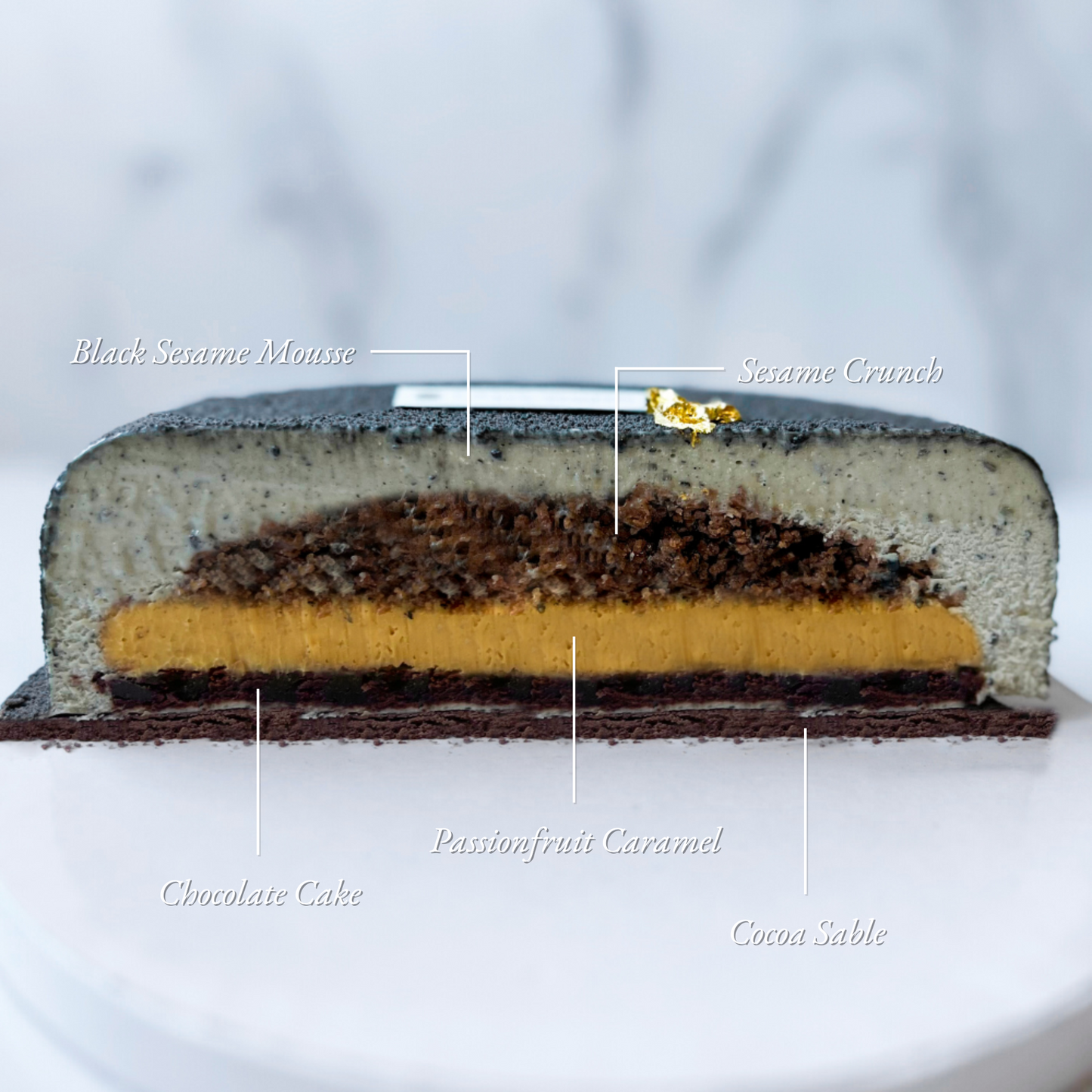 Black Sesame Passionfruit Entremet - 7 inches (Pickup Today!)
