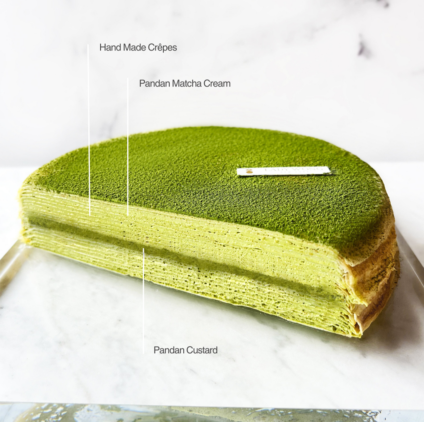 Matcha Pandan Mille Crêpes - 9 inches