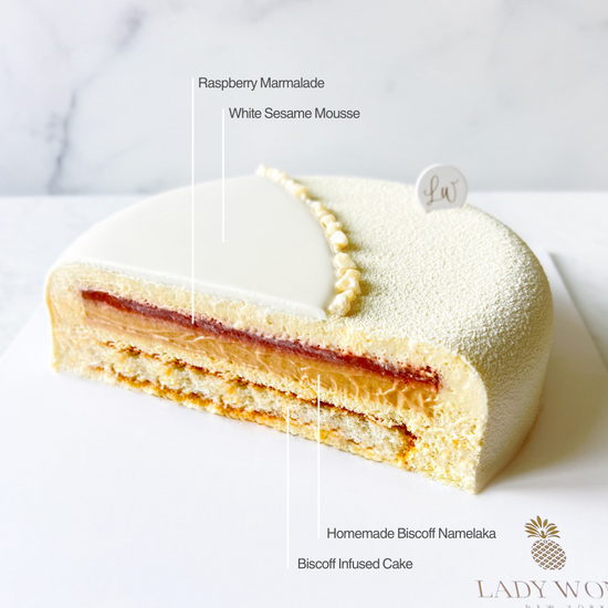 White Sesame Raspberry Entremet - 7 inches (Pick up Available May 10th onwards)