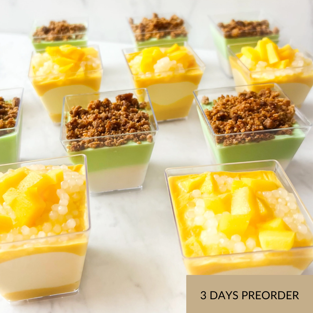 Mango Sago Mousse Mini Cup Platter - 24 pieces