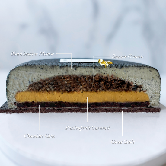 Black Sesame Passionfruit Entremet - 7 inches (Pick up Today!)