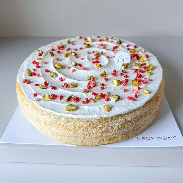 Pistachio Raspberry Mille Crêpes