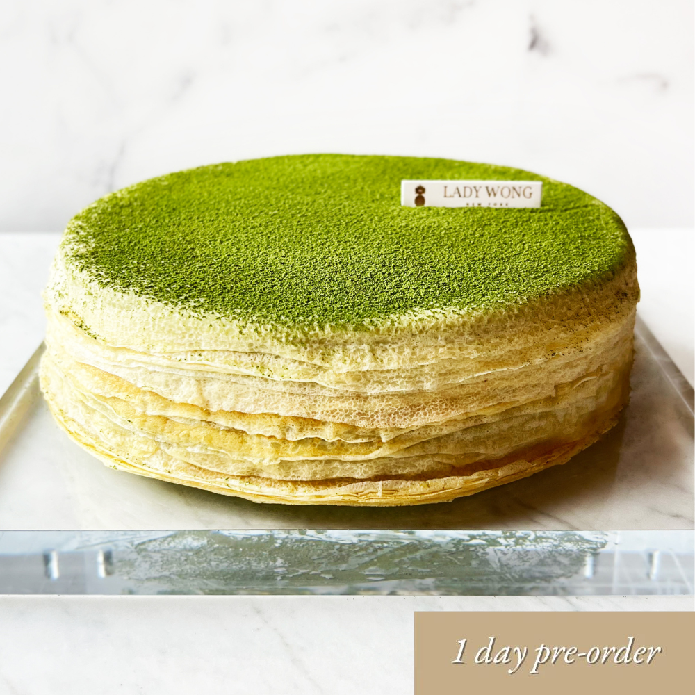 Uji Matcha Red Bean Mille Crêpes - 9 inches (Pick Up Available on May 10th onwards)