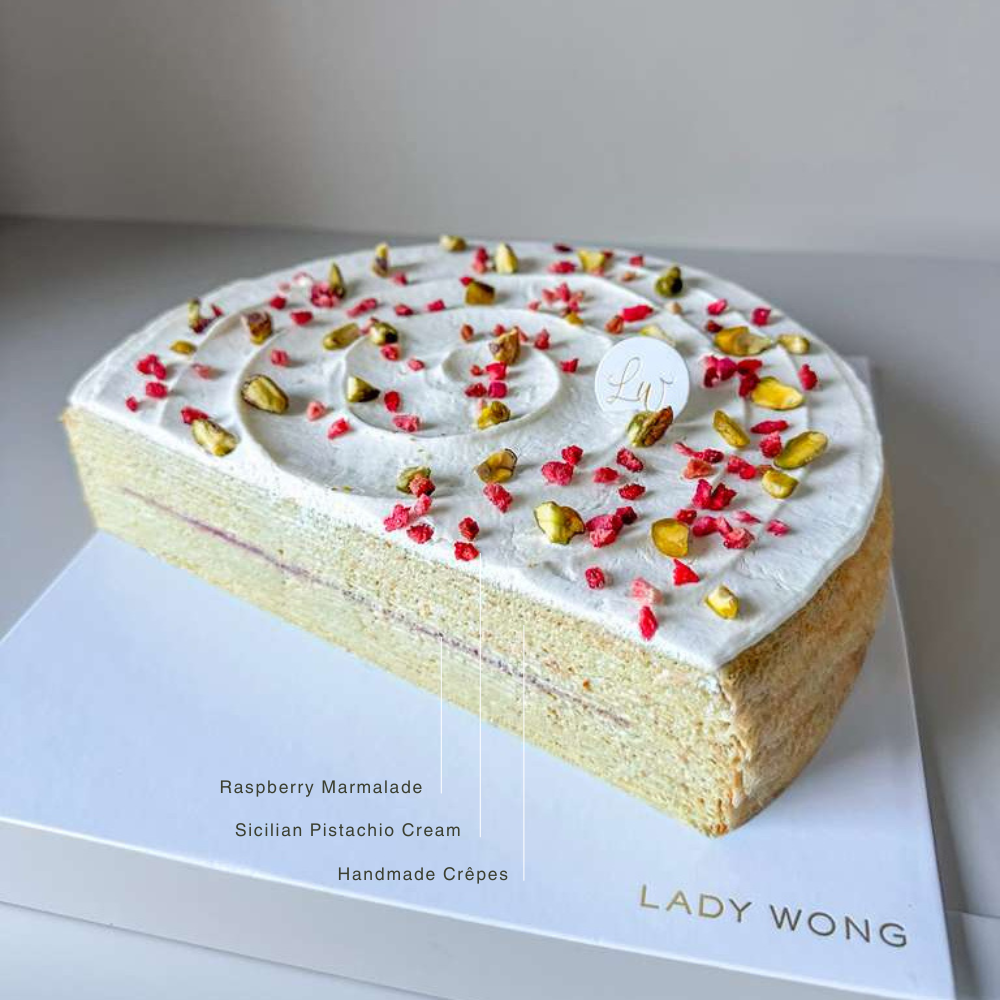 Pistachio Raspberry Mille Crêpes