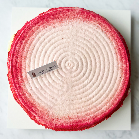 草莓柚子千层可丽饼